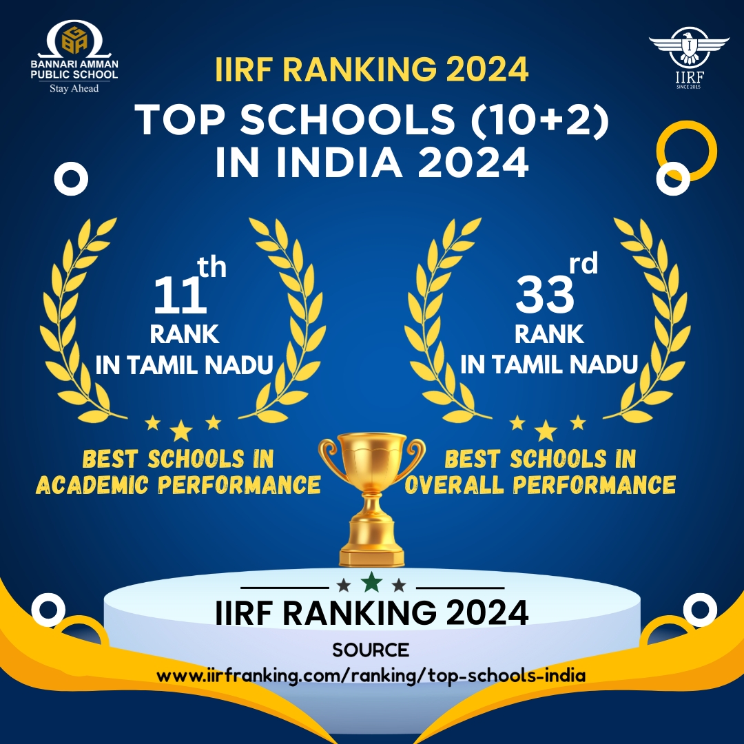 Top Schools (10+2) In India 2024 Bannari Amman Public School Sathyamangalam